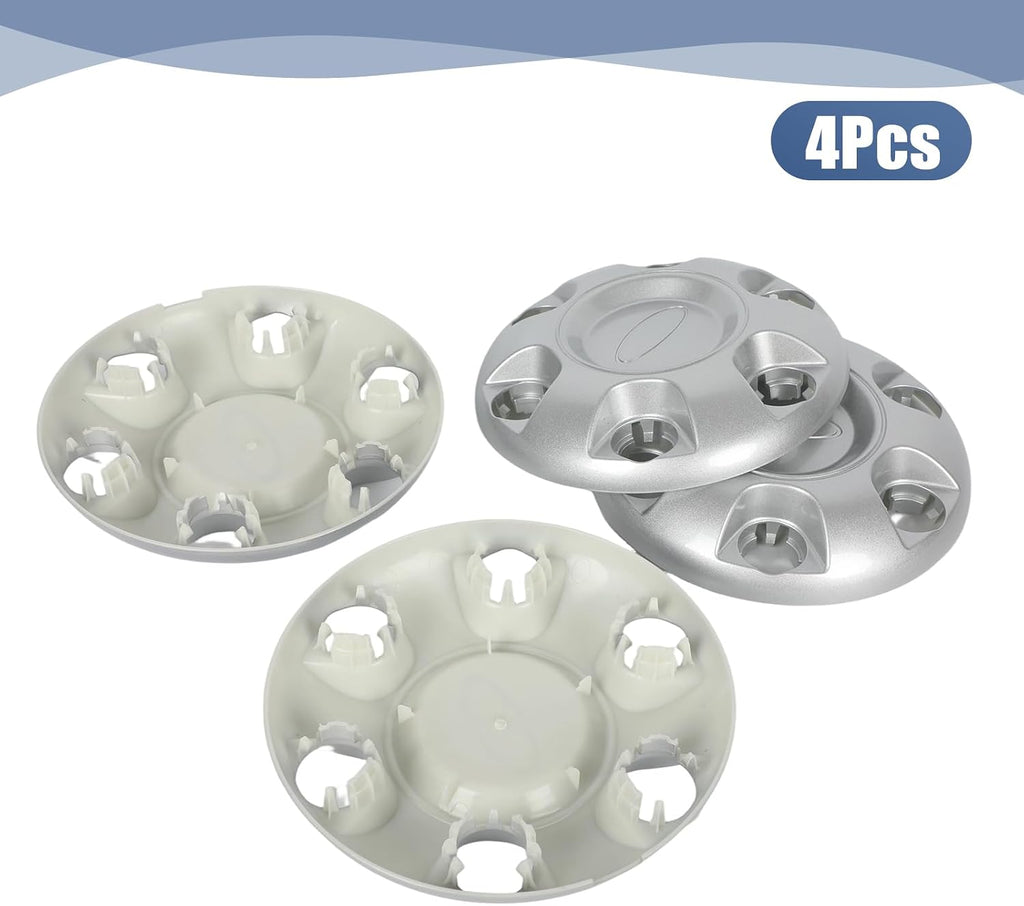 16" Sparkle Silver Wheel Center Cap, 6 Lug Holes, for Ford Transit 150 250 350 AWD 2019-2026, Replaces Part KK4V-1130-AB, Set of 4
