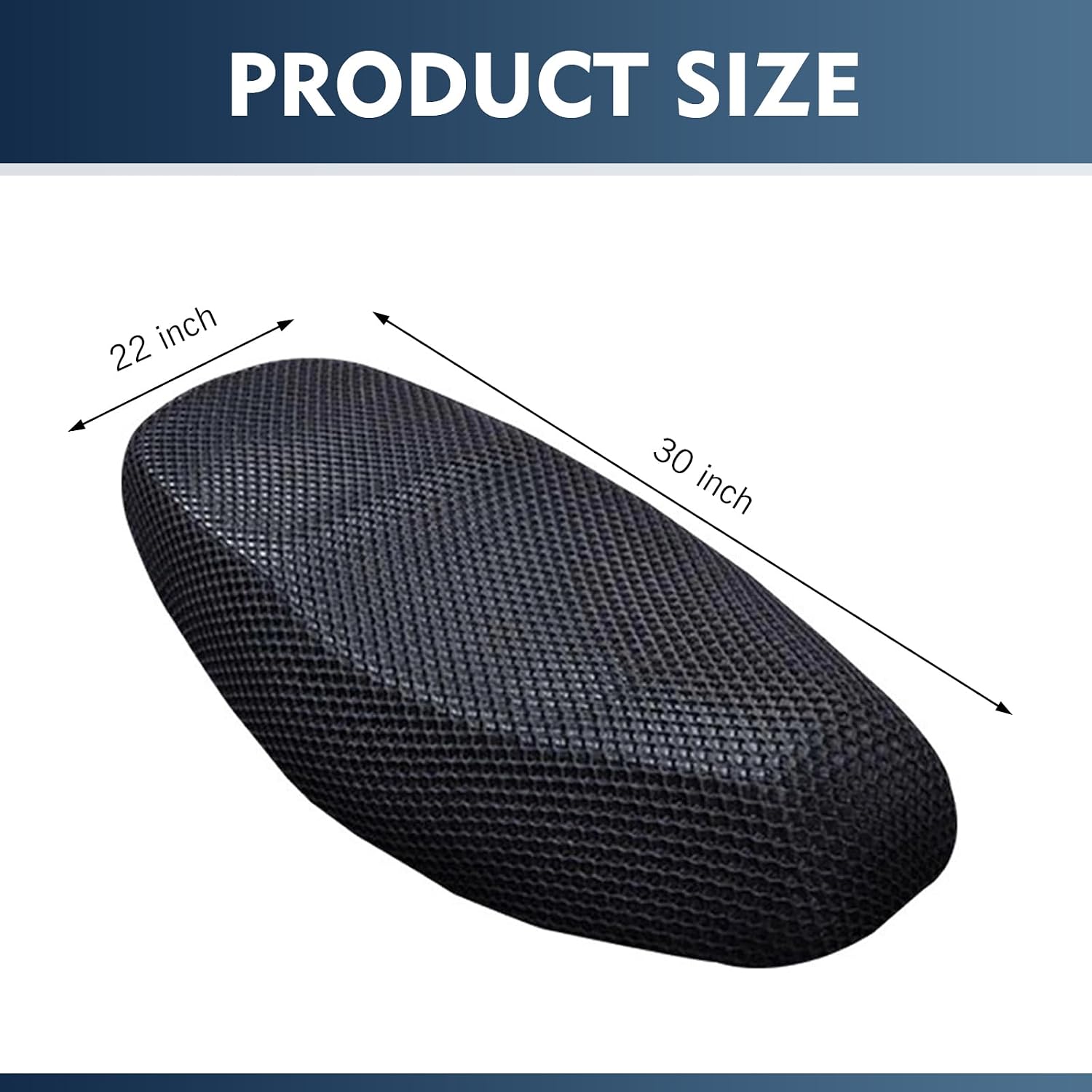 MLY Motorcycle Scooter Moped Seat Cover, Elastic Mesh Fabric Anti-Slip Protector Cushion, Breathable 3D Spacer Mesh Fabric Seat Cover, Universal for Most Motorcycle Scooter (Black #L)
