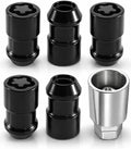 5 Pack Cone Seat Wheel Locks Replace 24548, 1/2"-20 Thread Size, Black