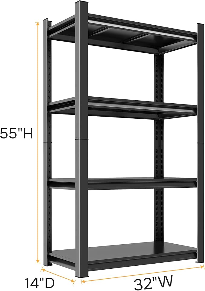 55" H Garage Shelving 2400LBS Capacity Heavy Duty Storage Shelves, Adjustable 4 - Image 3