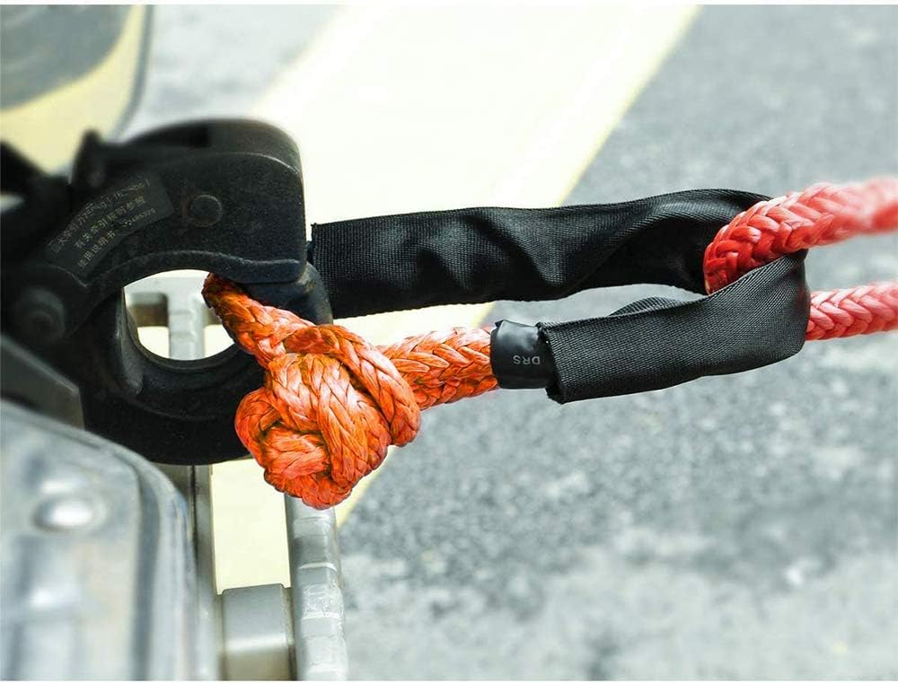 Soft Shackle, 1/2" X 24" Light Weight Shackle (56,000 LBS Breaking Strength) with Extra Sleeves for Sailing, SUV, Off Road Towing, ATV (2-Pack Orange Shackle Recovery)