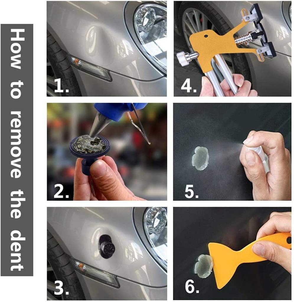 gliston 45pcs paintless dent repair tool dent puller, package contents