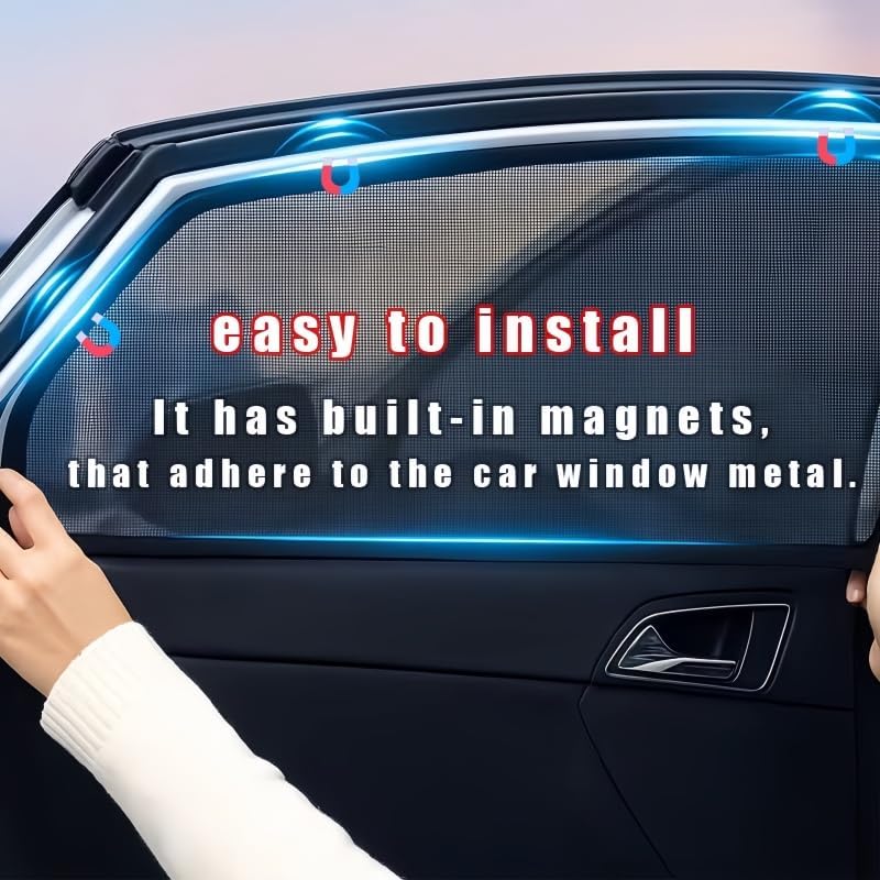 Car Window Shades Compatible with Honda Civic 1996-2000, Breathable Car Side Window Sun Shade UV Protection Privacy Covers Blackout Auto Camping Accessories