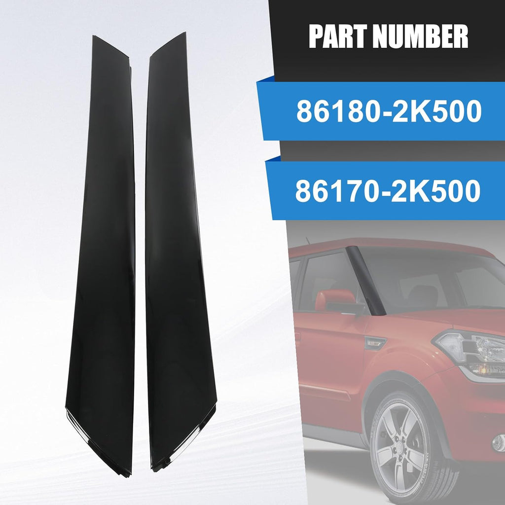A-Pillar Windshield Molding Trim Kit Outer Trim Set Replacement for Kia Soul 2010 2011 2012 2013 (Left & Right) 86180-2K500,86170-2K500