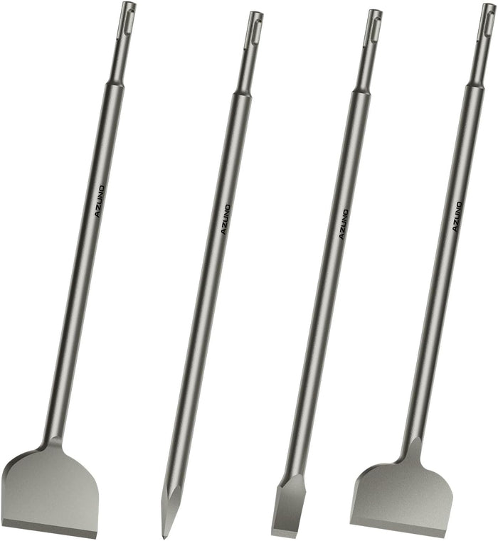 4PCS SDS Plus Chisel Bit Set, 16" Point & Flat Scaling Chisels