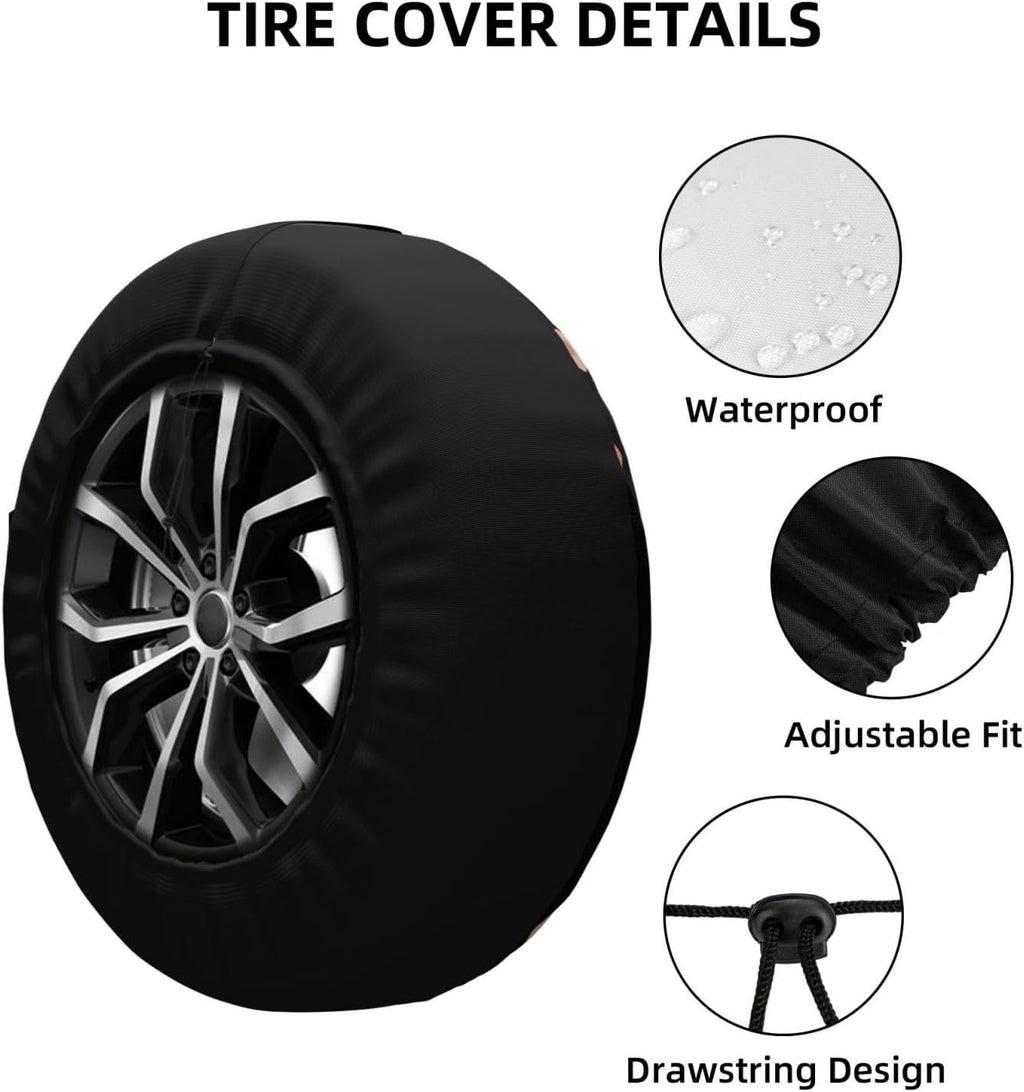 Boobs Funny Art Sign Tire Cover Weatherproof Universal Wheel Protectors for Rv Camper Trailer SUV Truck 16 Inch