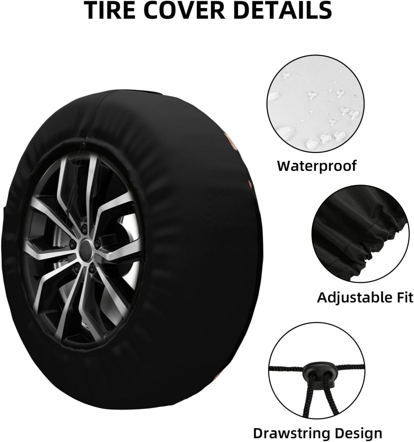 Boobs Funny Art Sign Tire Cover Weatherproof Universal Wheel Protectors for Rv Camper Trailer SUV Truck 16 Inch
