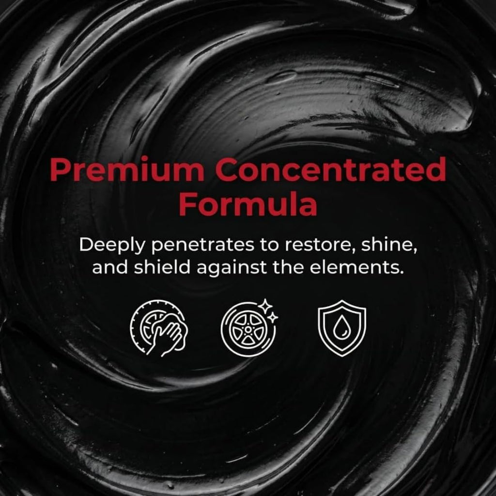 Instant Tire Shine and Protector Wax Kit, 3-in-1 Tire Renovator and Brightener, Deep Black Gloss Finish with UV Protection, Long-Lasting Tire Dressing for Cars, Trucks, Motorcycles (3pcs)