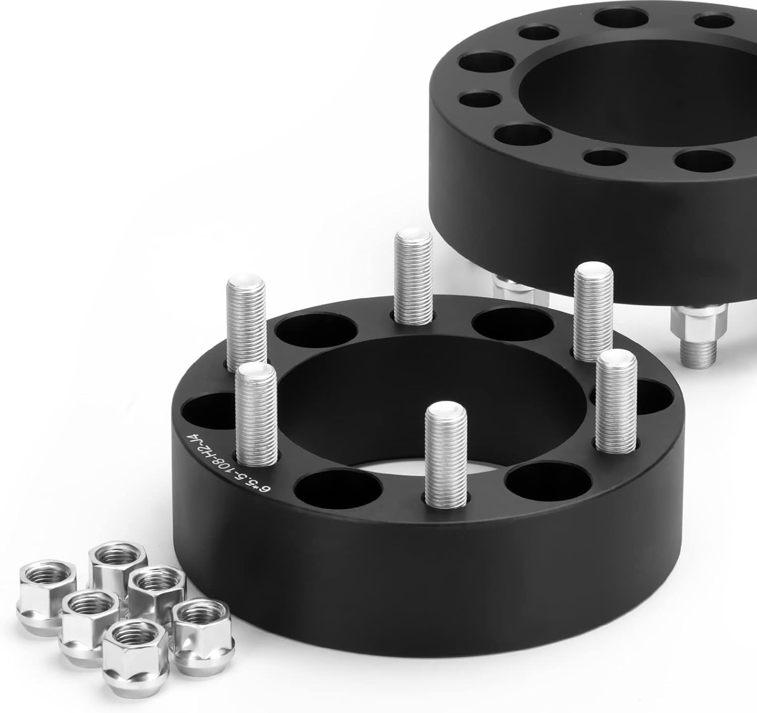 KSP 6x5.5 Wheel Spacers for Chevy Silverado GMC Sierra, 2inch 6x139.7mm Lug Centric Spacer for Ram 1500 Escalade Yukon XL, 50mm Wheel Adapter 108mm Hub Bore with M14x1.5 Studs Black 4PCS