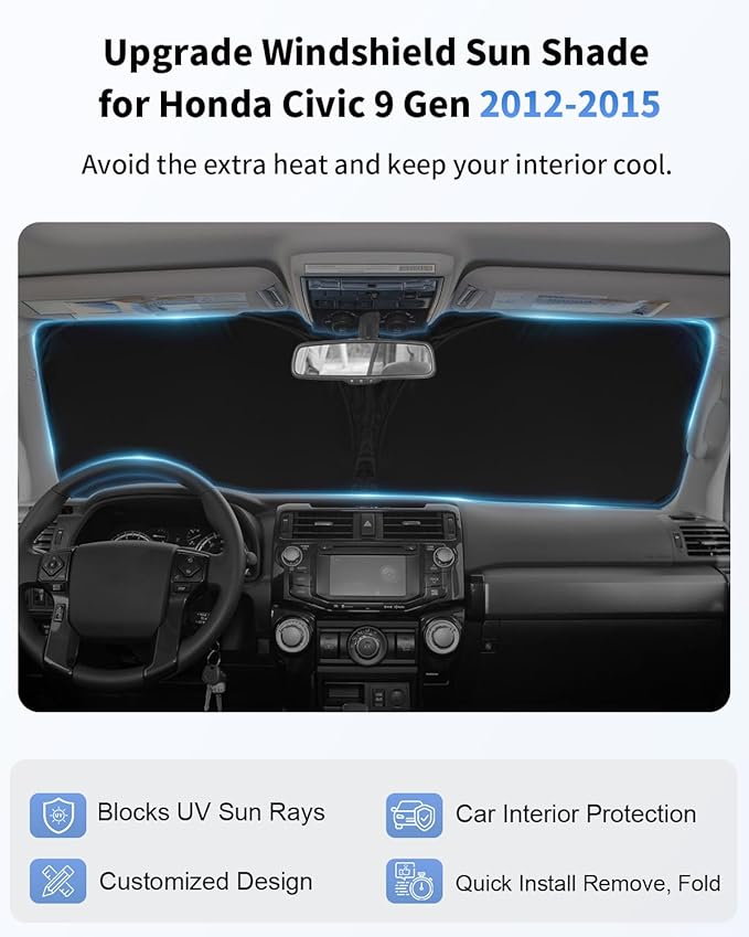 Custom Fit for Civic Car Windshield Sunshade for Honda Civic 9 Generation - Image 4