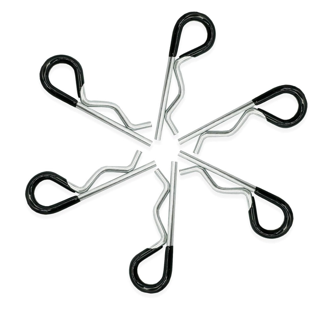 6 Pcs Heavy Duty Hitch Pins Clip R Clips Spring Retaining Wire Hair Pins Cotter Pin Strong Spring Rubber-Coated Grip R Clip for Trailer Tractors Mower Carts Truck Pin Clip M3.5x75mm Yoliko