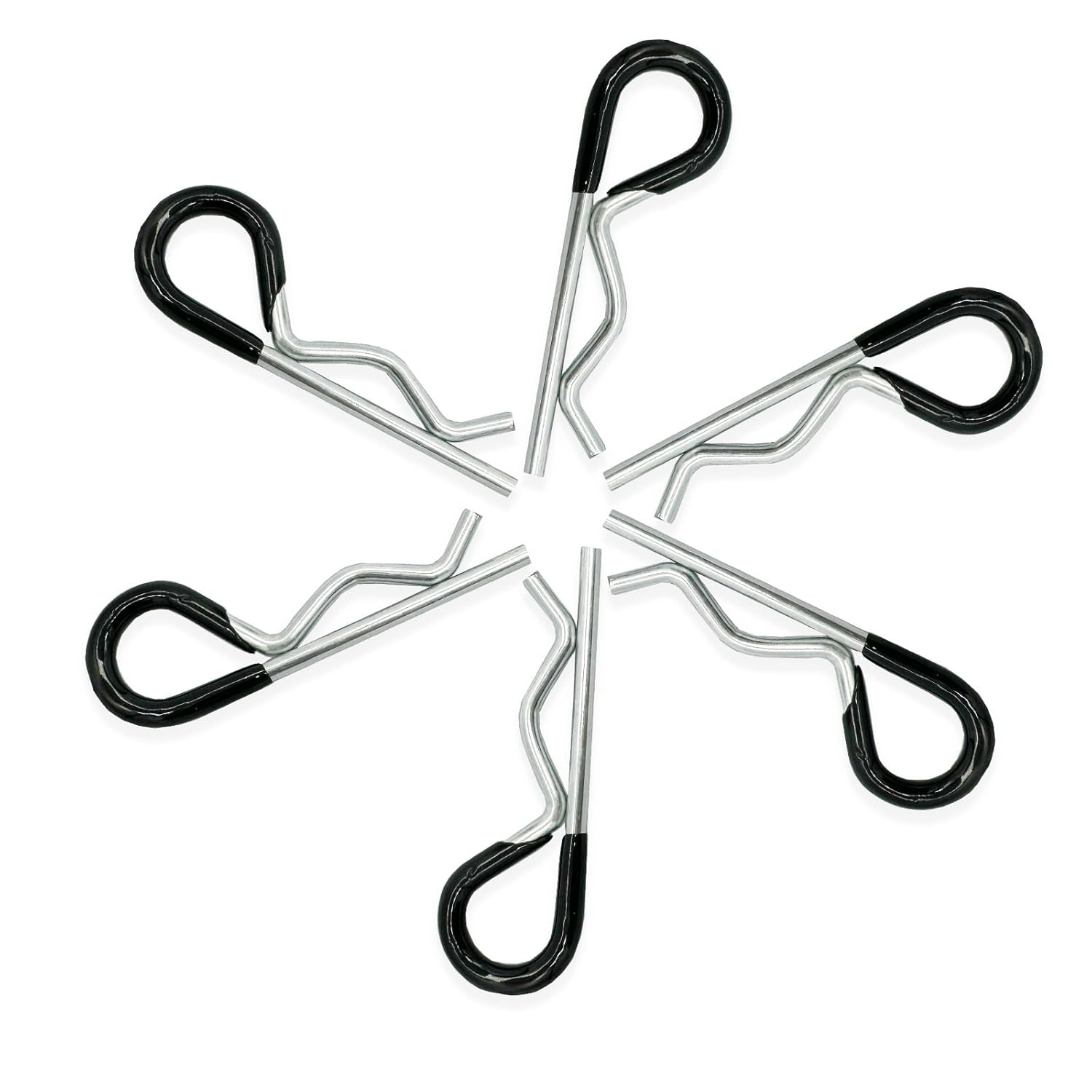6 Pcs Heavy Duty Hitch Pins Clip R Clips Spring Retaining Wire Hair Pins Cotter Pin Strong Spring Rubber-Coated Grip R Clip for Trailer Tractors Mower Carts Truck Pin Clip M3.5x75mm Yoliko