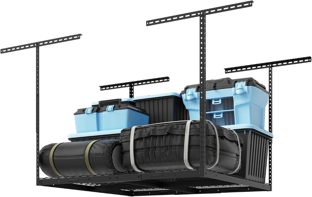 FLEXIMOUNTS 4x4 Overhead Garage Storage Rack, Adjustable Organization System