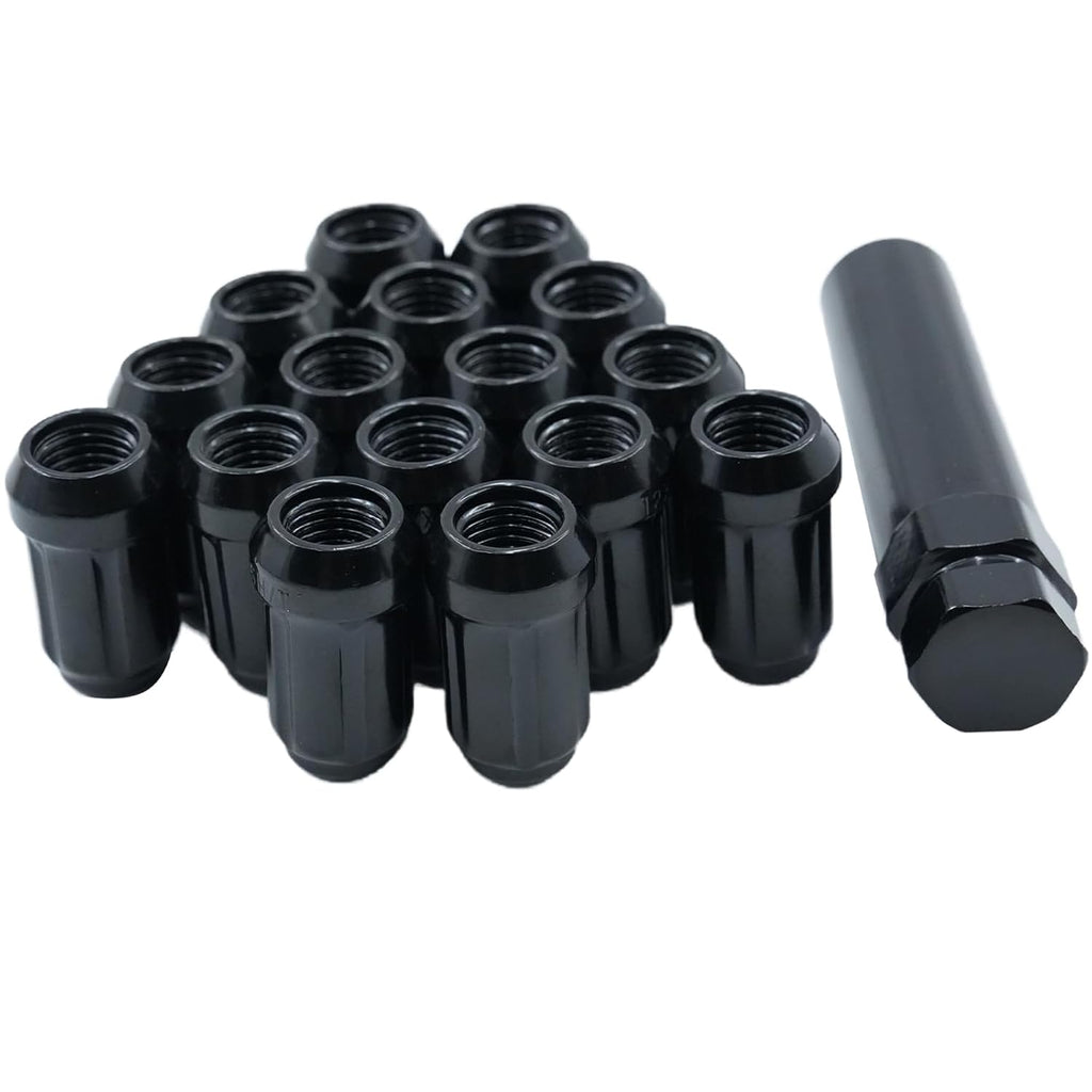 M12x1.5 Wheel Lug Nuts for Polaris Ranger XP 900/1000, General 1000, RZR S 900, XP 1000, Honda Pioneer 500, 700, 1000 - Black Spline Lug Nuts with 19mm/21mm Hex Key