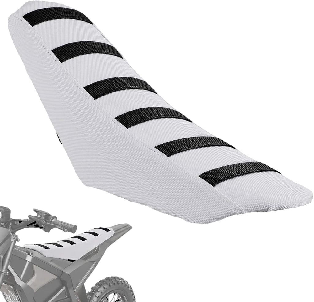 JFG RACING Electric Dirt Bike Seat Cover for Yozma IN10,Non-Slip Edirt Cushion Cover for Yozma in 10 Dirtbike Off-Road Ebike-White