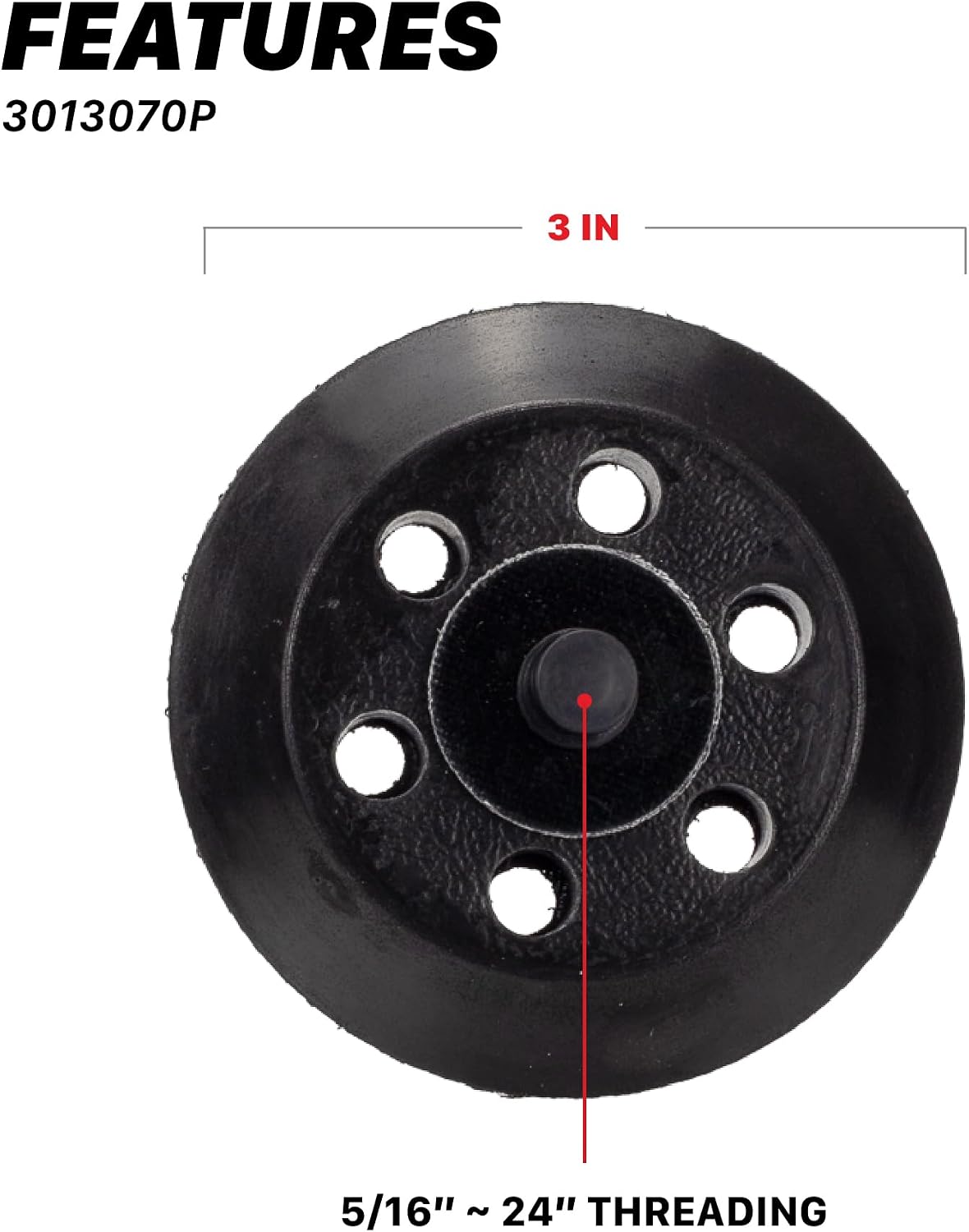 Maxshine 3” Universal Vented DA Backing Plate – Hook & Loop Pad Holder with 5/16”-24 Thread – Fits Dual Action Polishers up to 12,000 OPM for Sanding, Buffing, Polishing & Low Vibration Finish
