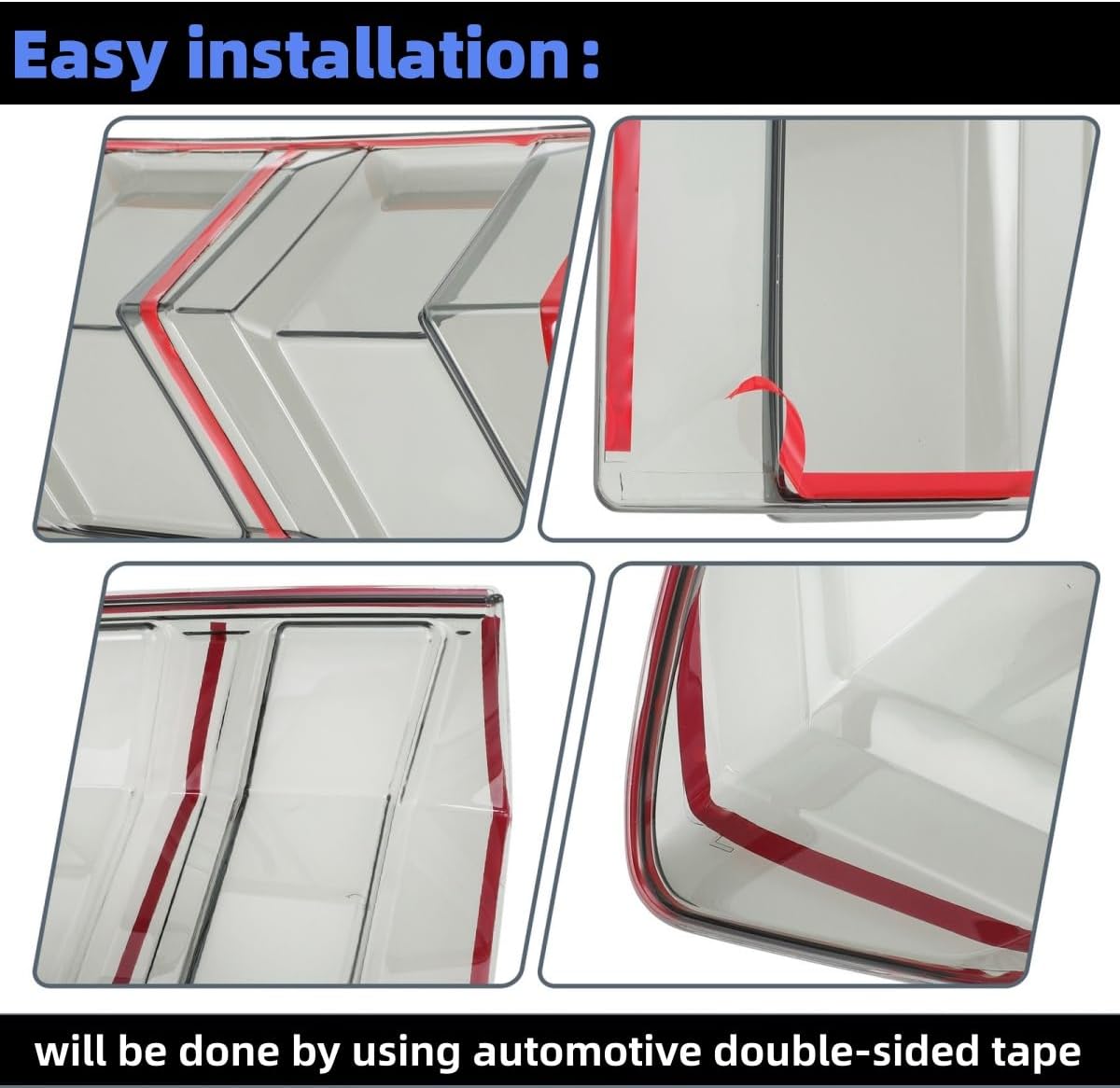 Tail Light Covers Guards Fit for Ford Mustang 2024 2025 2026 GT/EcoBoost/Premium/Dark Horse, Smoked Black Rear Light Protective Cover Guards Trim Set Exterior Accessories