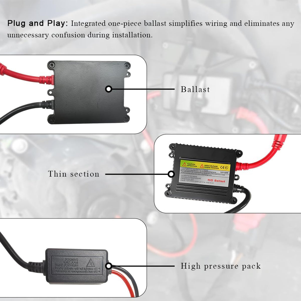 DXNQ 2 PCS DC 12V 55W Xenon HID Ballast, Ultrathin Xenon HID Ballast Control Unit with Igniter Module, DC Headlight Stabilizer Control Module Replacement, Car Accessories