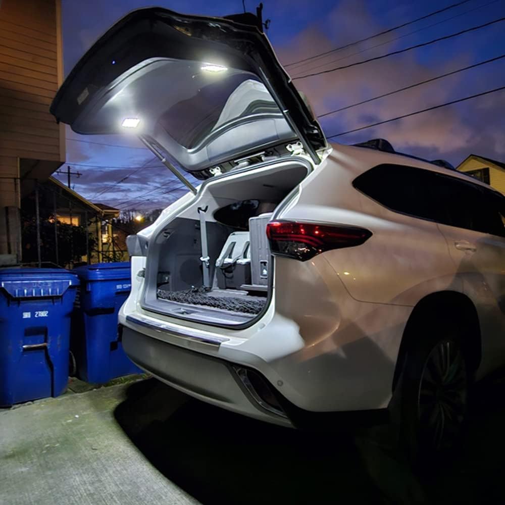 L2R for Toyota Highlander (2020-2023) Rear Trunk Cargo Celling White LED Light Tailgate Replacement Hatch Door Lamp Kit Car Accessories 1 Set Not Fit 2024 Only for Power Tailgate