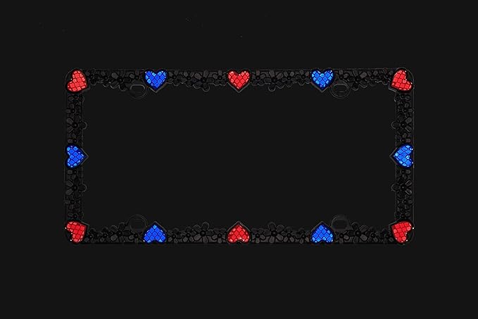 Creathome 3D Daisy Heart License Plate Frame from Pure Zinc Alloy Metal Perfect - Image 4