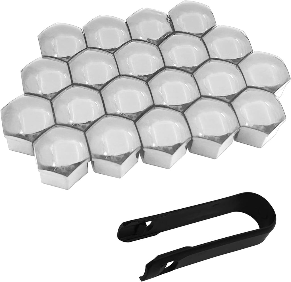 20Pcs Wheel Lug Nut Covers for Lexus RX350 2023-2024 2025, Auto Hub Screw Caps ABS Plastic Rim Protectors Decoration Exterior Accessories,Silver 21mm