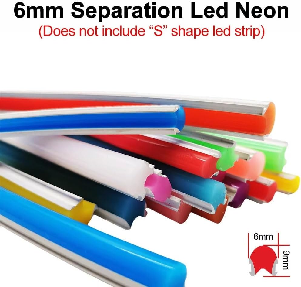 6mm Silicone Neon Strip Tube - Soft Bendable Light Channel, 3 Meters,1pcs | Golden