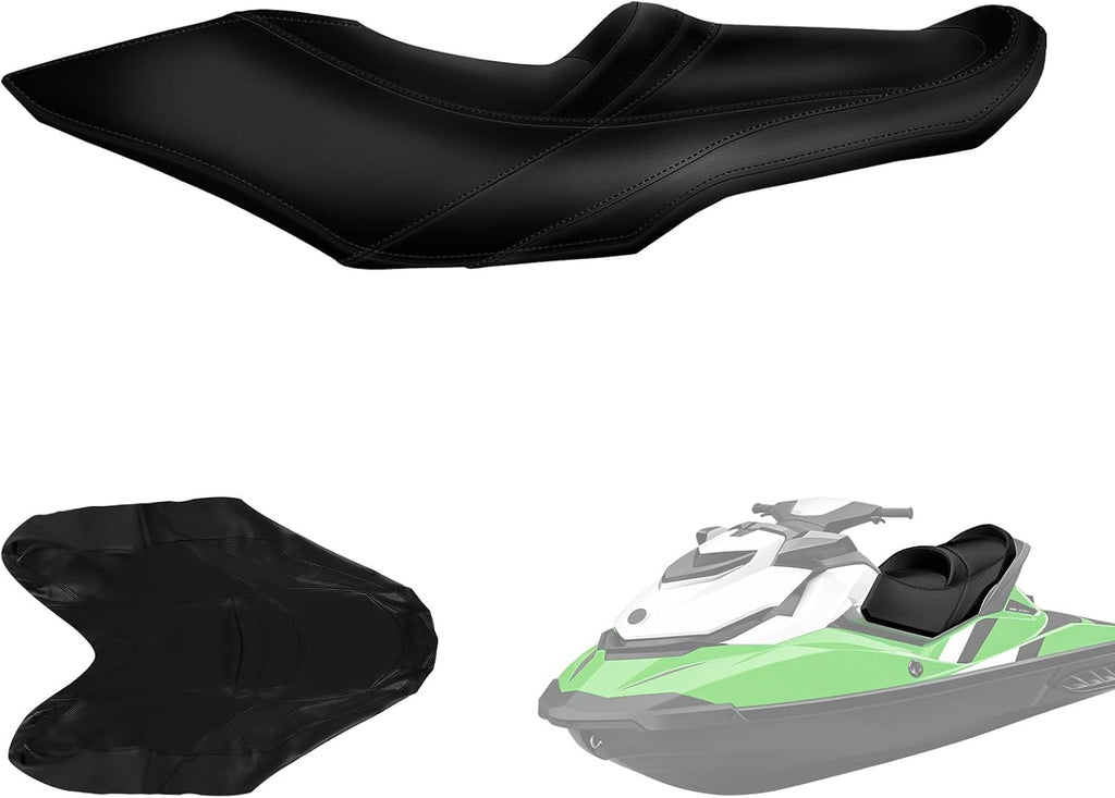 Seat Cover Replacement for 11-18 SeaDoo GTI/GTS/Wake 130/Rental/155 | 3-Layer Custom Fit Faux Leather: Waterproof, Filter Inner, Tough Base. Staple Install (Basic Setup Accessories Kit Included)