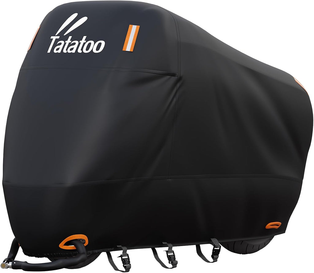 Motorcycle Cover Waterproof Outdoor, 300D Heavy Duty, UV & Rain Resistant