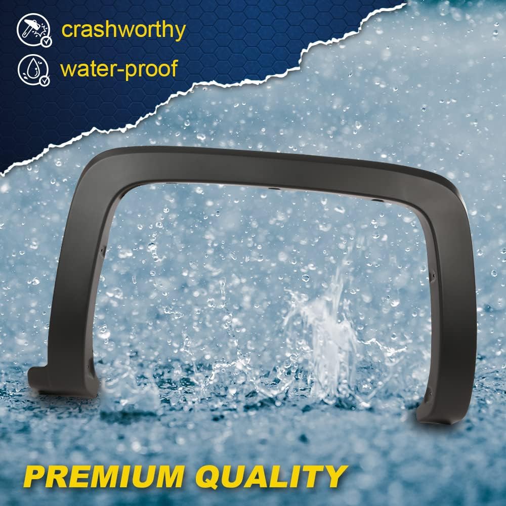 4Pcs Fender Flares Fit for 2014-2018 Chevy Silverado 1500, 2015-2019 Silverado 2500HD 3500HD, Only for Fleetside Bed, Excludes Dually Models