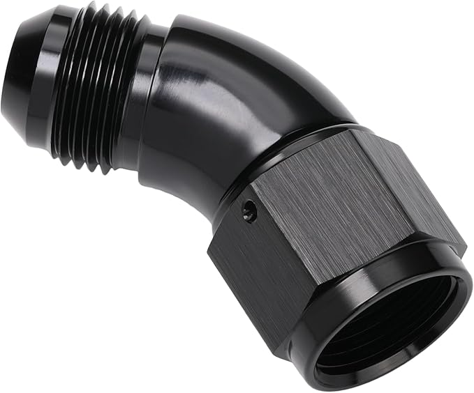 45 Degree 8AN Male to 8AN Female Swivel Full Flow Fitting Adapter Coupler - Image 4