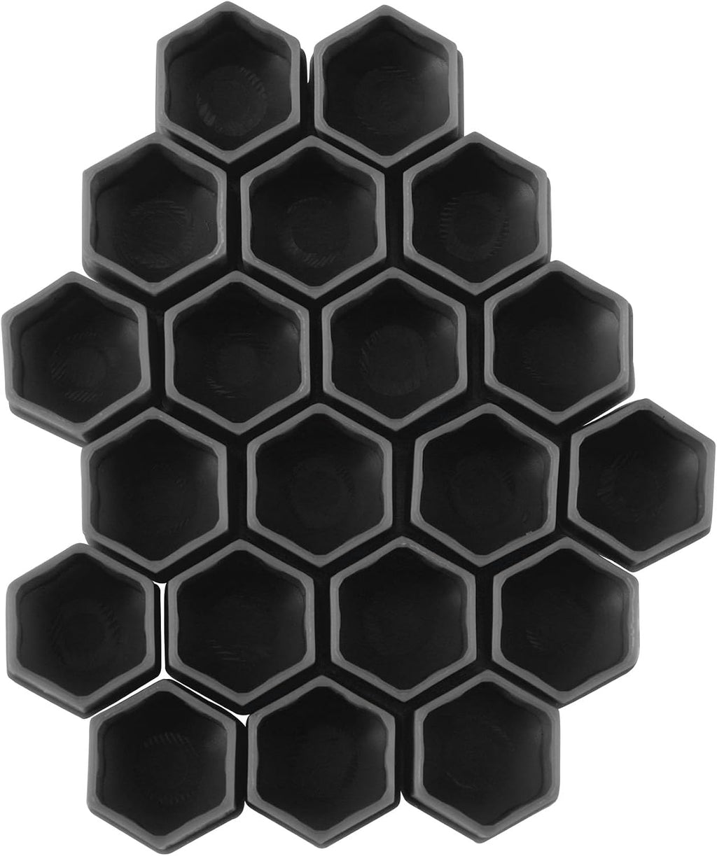 SLTY 20 PCS Car Wheel Nut Caps, 19mm Universal Lug Nut Covers Bolt Caps, Auto Wheel Hub Screw Protector with Remover Tool for Most Cars, Black 7