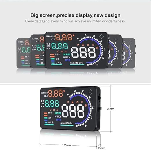 KAOLALI A8 HUD Display 5.5" Dash Screen Projector OBD2 Auto Gauge RPM MPH - Image 6