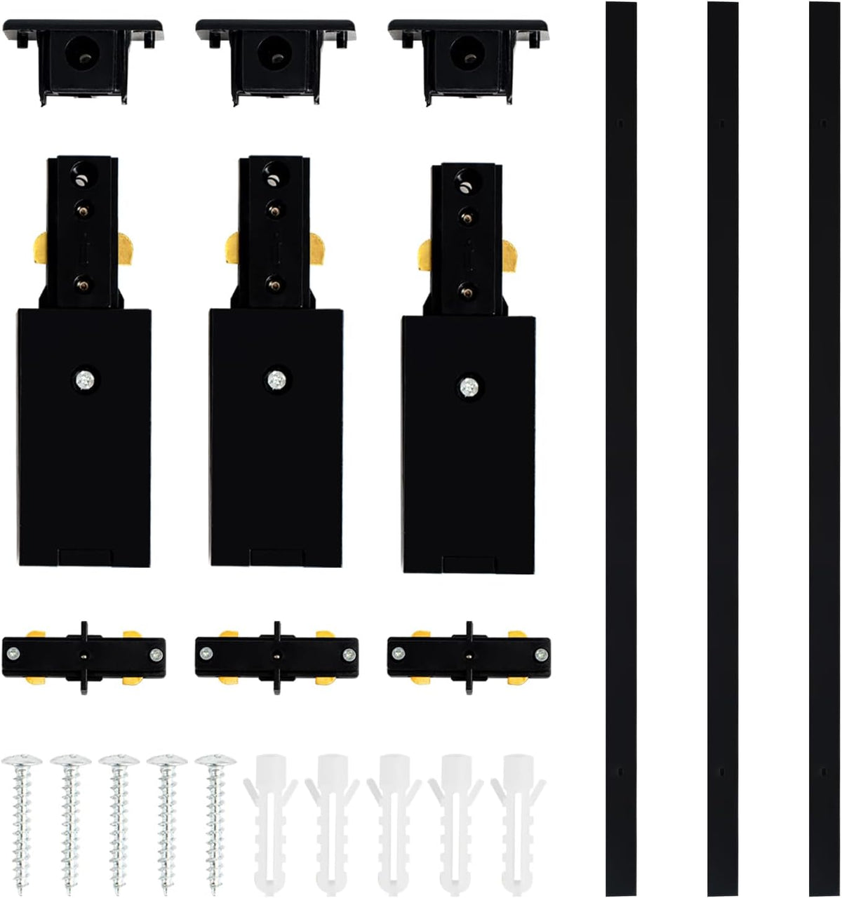 vanoopee 10ft h track lighting rails kit, black, main product view