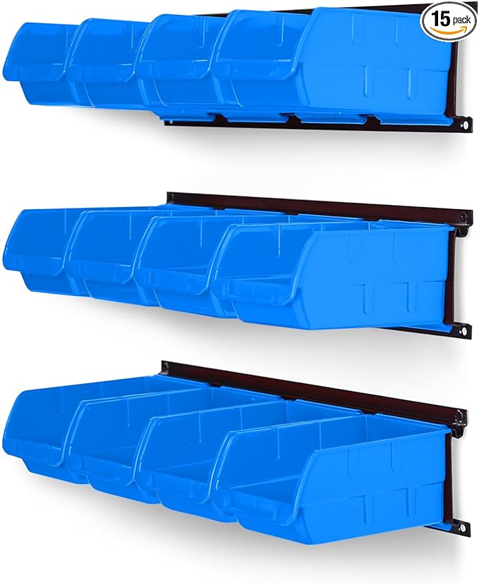 Ultrawall Wall Mounted Storage Bins, Plastic Hanging Storage Organizer Bins by UltrawallGarageTools