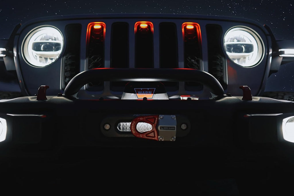 RES-Q Quadratec LED Winch Fairlead Light with Wireless Remote - White and Amber LED Winch Drum Light for Roller and Hawse Fairleads with Sealed Wiring Harness
