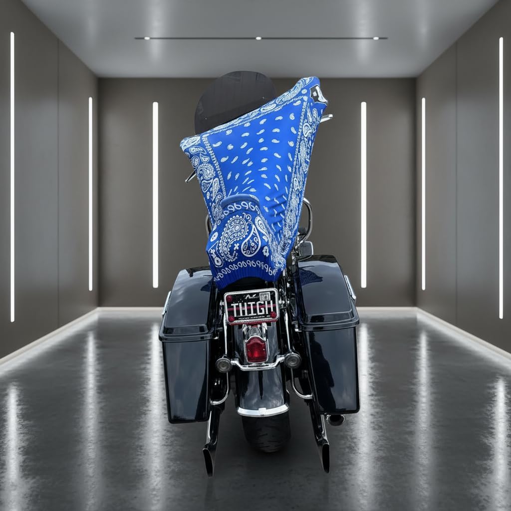 THIGHBRUSH® - Azul - Water Repellent Motorcycle Cover and Sunshade (Blue) | Keep Your Bike Seat Cool and Dry