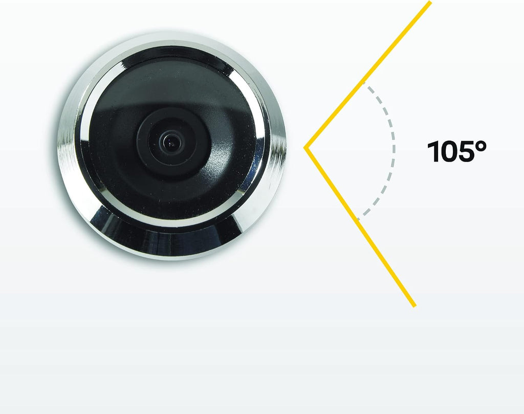 yale 45-0500-1432-00-5011 yy45 05235 digital door viewer, white, close-up detail