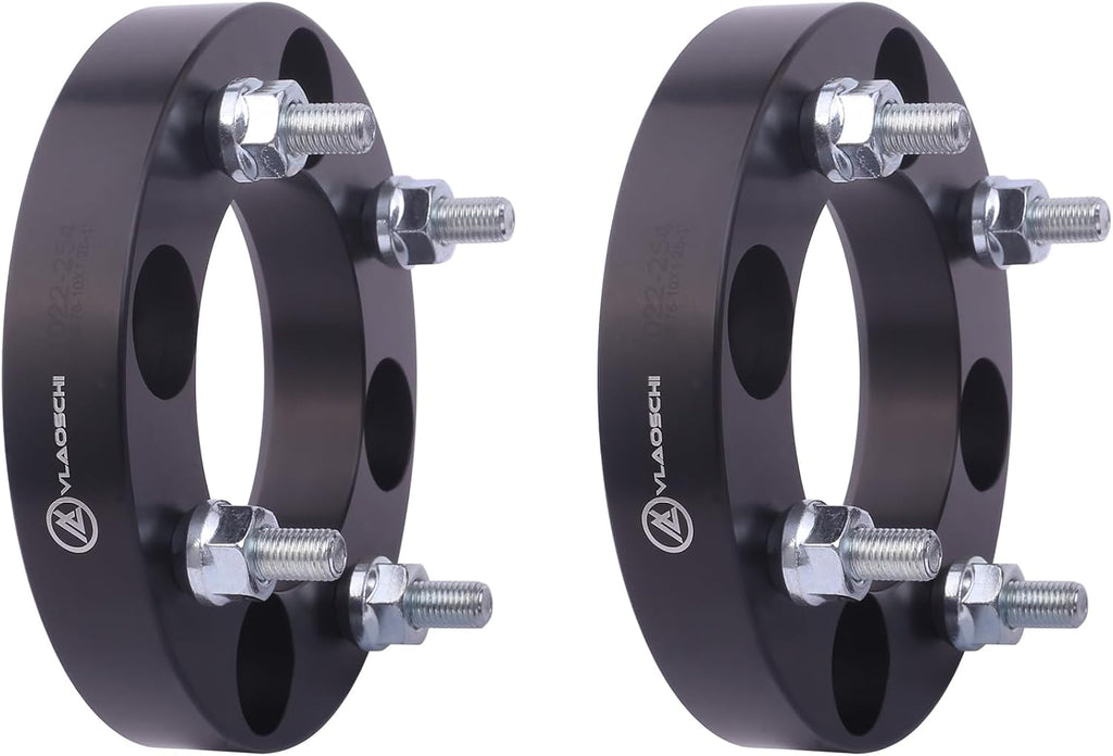 Black Forged 4x4 Wheel Spacers 1 Inch with M12x1.25 Studs Compatible with Yamaha Golf Cart (4x101.6 Bolt Pattern 68.5mm Center Bore) - Pack of 4