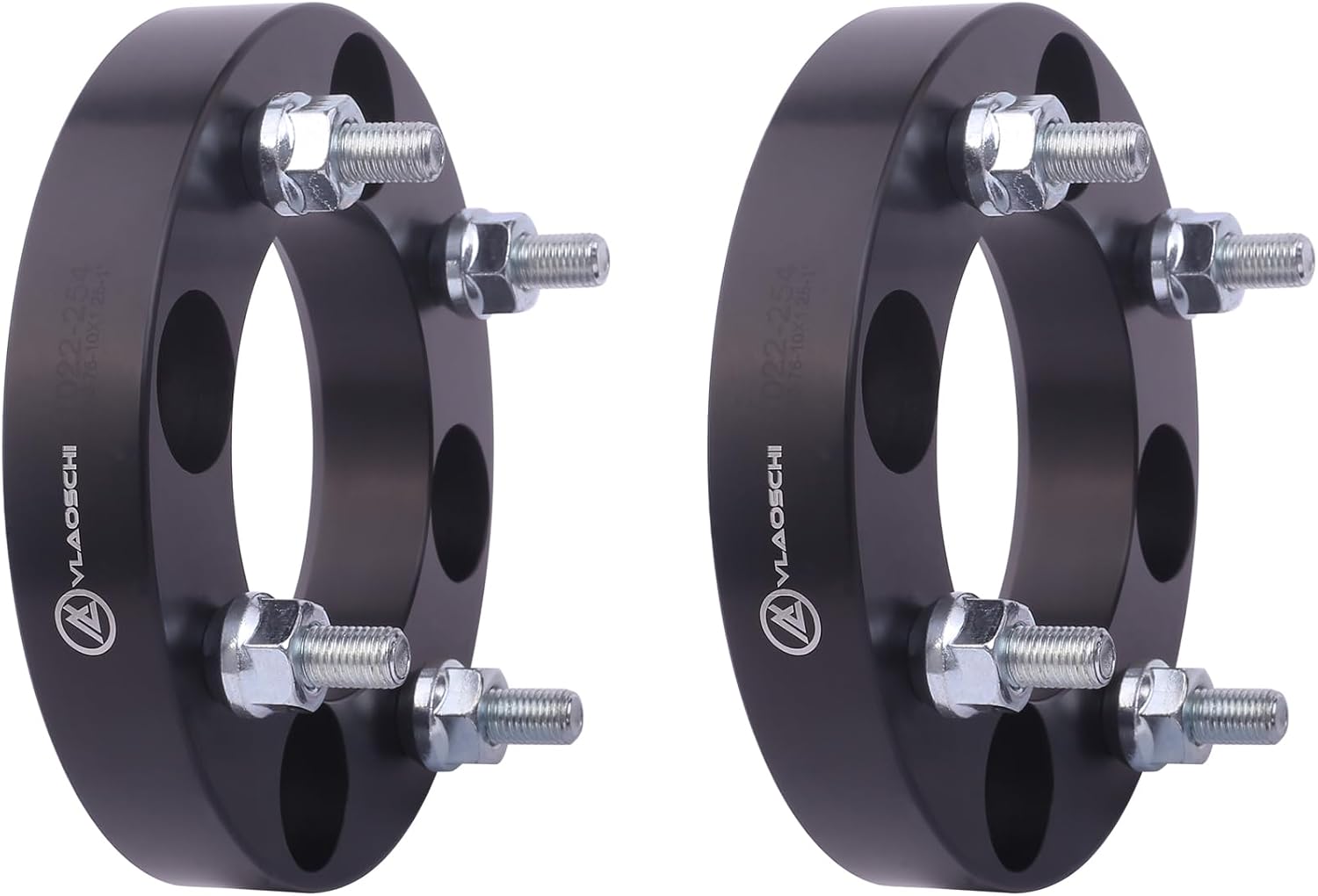 Black Forged 4x4 Wheel Spacers 1 Inch with M12x1.25 Studs Compatible with Yamaha Golf Cart (4x101.6 Bolt Pattern 68.5mm Center Bore) - Pack of 4