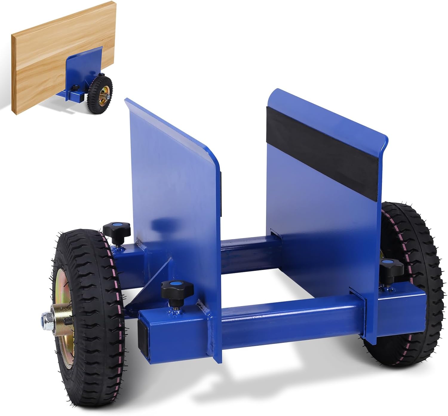 All Terrain Panel Dolly 550 lbs Capacity with Pneumatic Wheels for Drywall | Heavy-duty steel construction with pneumatic wheels, perfect for drywall, doors, and plywood transport indoors and outdoors.
