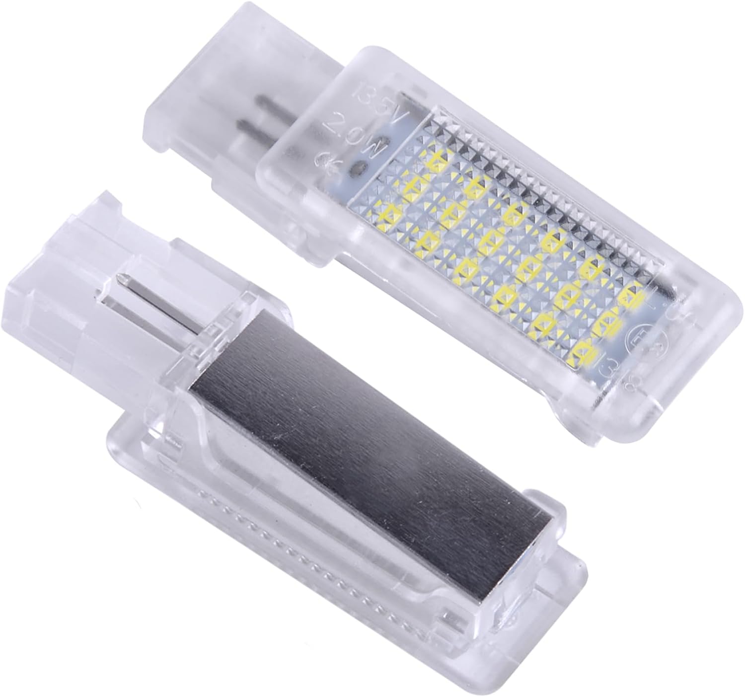LED Footwell Under Door Glove Box Interior Trunk Lights Compatible with VW Golf MK7 GTI Jetta MK5 MK6, OEM Replacement Error Free - 2PCS (White)