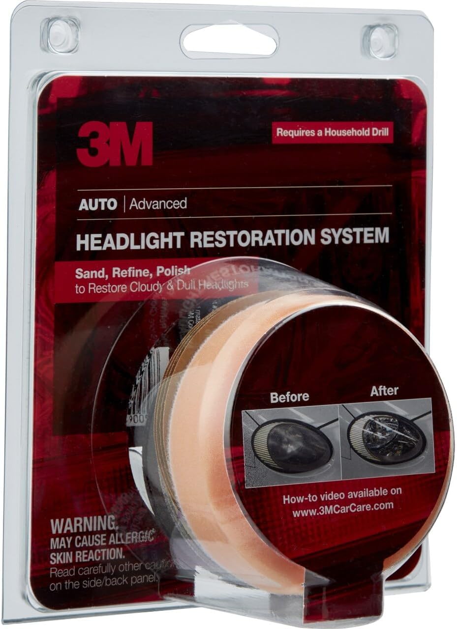 3M Headlight Lens Restoration System, 39008, 1 Kit, 2-Pack