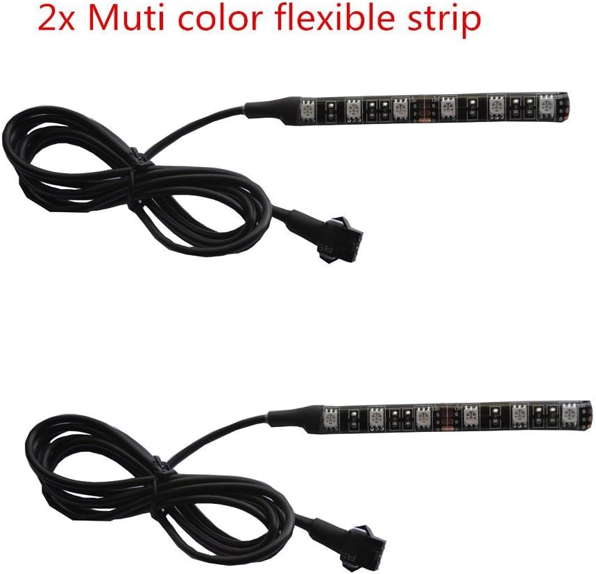 2pcs 4inch 6 LED Multi-Color Flexible Strip Accent Lights 5050 SMD Flex RGB for Motorcycle,ATV,Car,