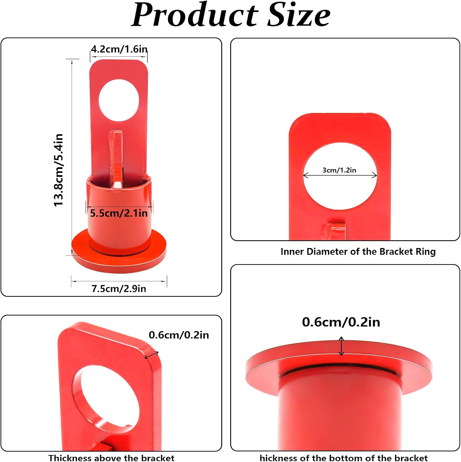 500lb Capacity 5th Wheel Lifting Bracket & 5th Wheel Hitch - Durable Steel Hitch Bracket Replacement for Trucks, Vehicles, and Trailers - Red (Compatible with Part #6100)