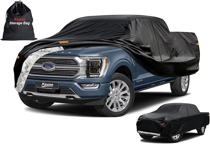 Kayme Truck Cover Custom Fit Ford F-150 Super Cab Short Bed. Full Exterior by kayme