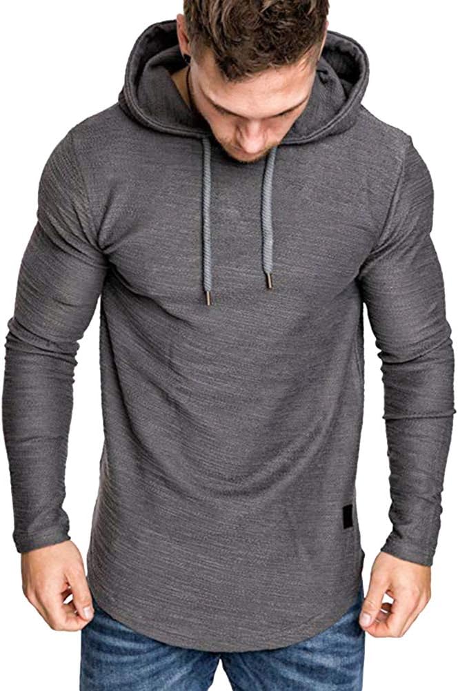 Lexiart Mens Fashion Athletic Hoodies Sport Sweatshirt Solid Color Fleece - Image 3