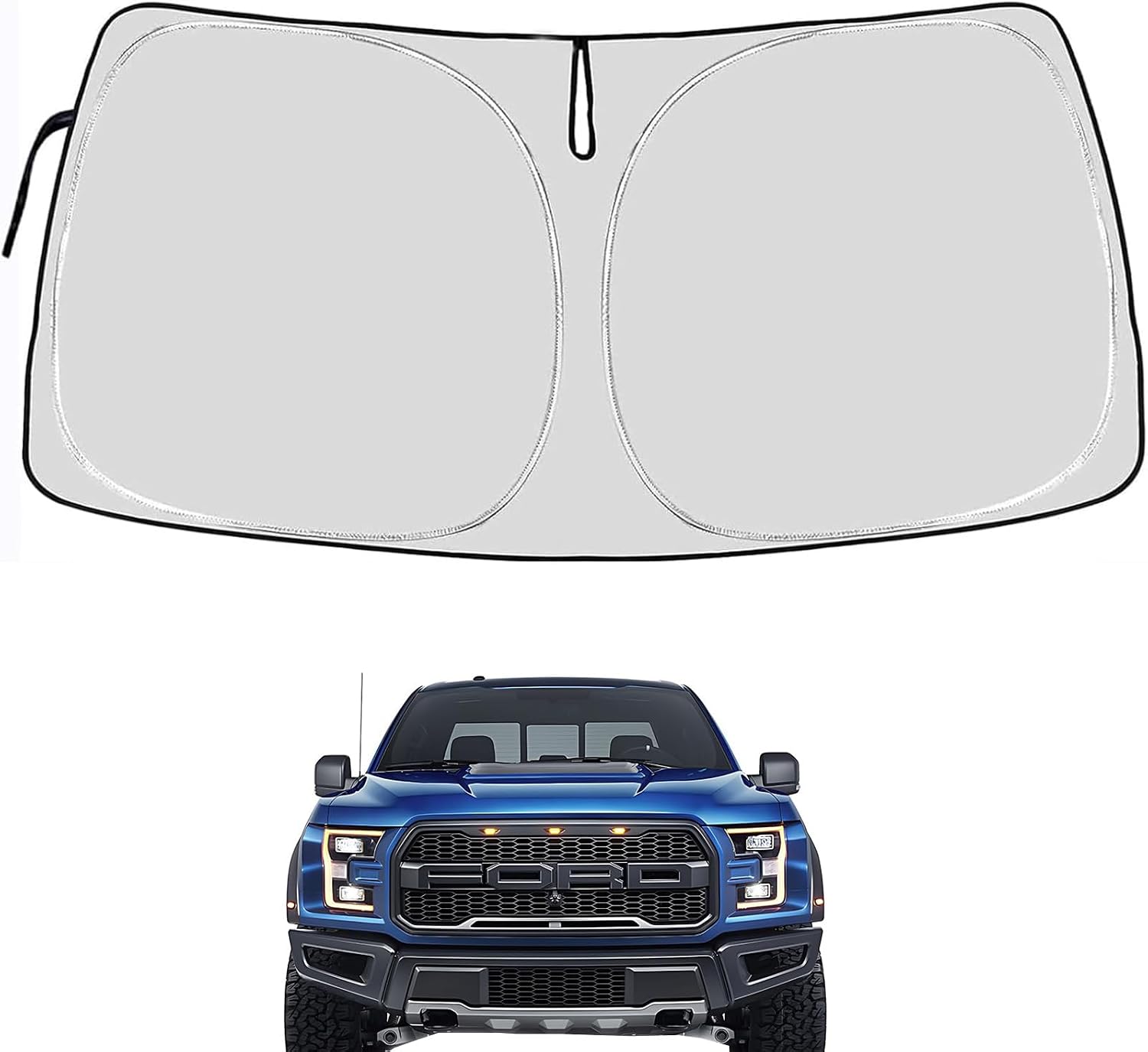 Truck Windshield Sun Shade Compatible with Ford F150 F-150 F250 F350 F450 1996-2025,Transit 2012-2025,Raptor Expedition 1997-2025,Escape 2013-2019 Accessories