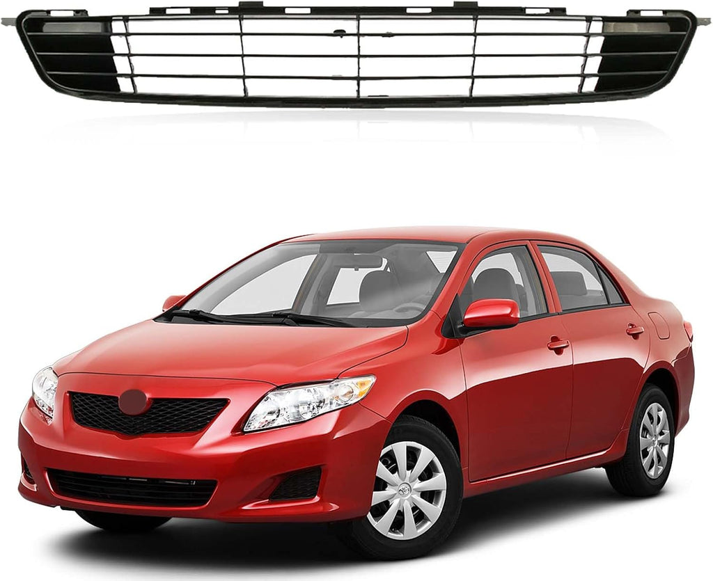 Front Bumper Mesh Air Intake Grille Replacement Shield fits 2009 2010 Toyota Corolla Front Black Air Intake Grill Replacement Kit 5311202120 TO1036111