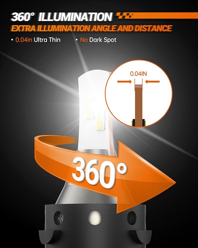 SEALIGHT 9008 H13 LED Bulbs, 36000LM 6000K 9008 Fog Lights, Plug and Play - Image 3