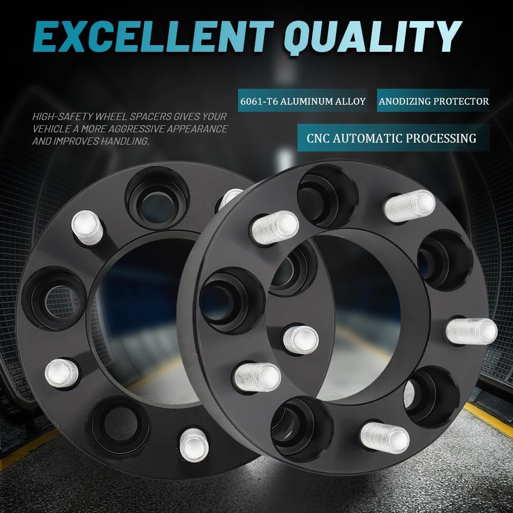 IRONTEK 5x4.5in Wheel Spacers 1.5" Real Forged Spacers with 82.5mm Hub Bore 1/2" x20 Studs Fit for Ford 07-13 Edge/ 91-10 Explorer, for Jeep 84-01 Cherokee/ 86-92 Comanche, for Lincoln 07-13 MKX 2PCS